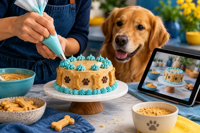 Manos decorando una preparación